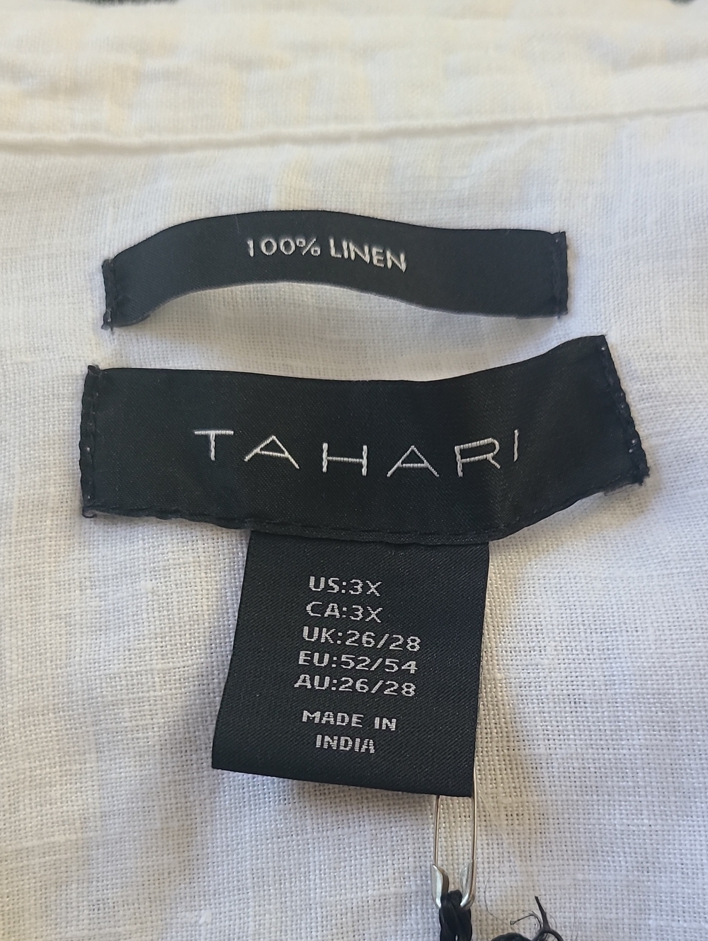 NWT Tahari 100% Linen Tunic Top Size 3x - Picture 2 of 12